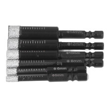 6 Piece Diamond Drill Bit Set for Ceramic Marble Tile Glass Masonry