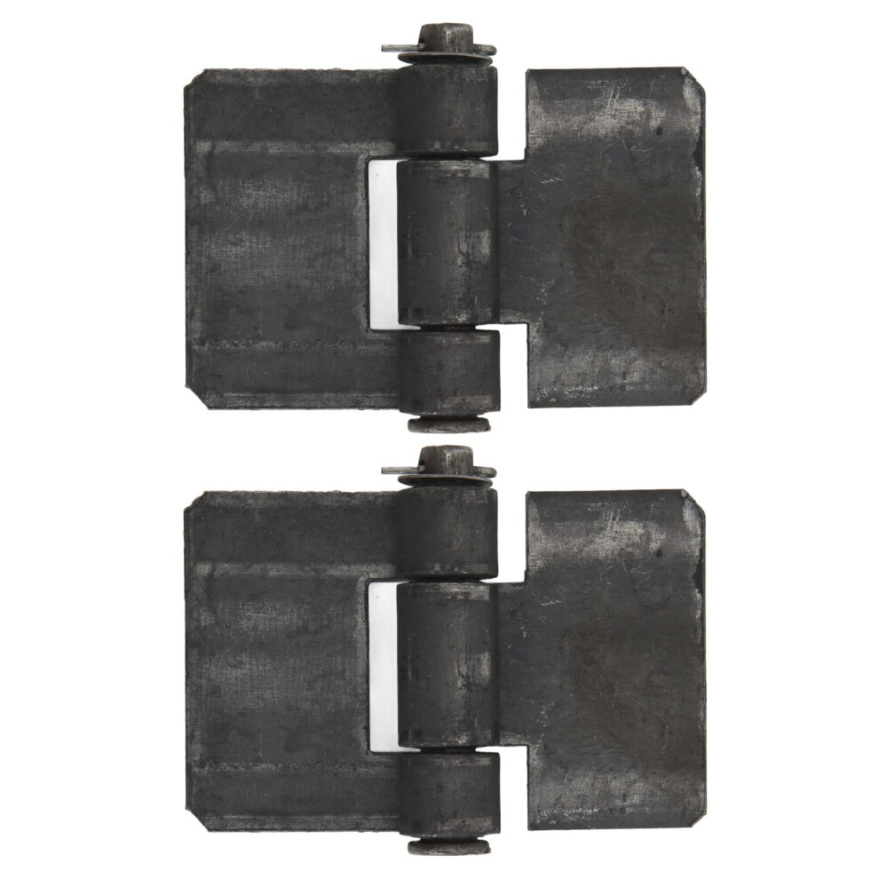 Steel Door Butt Hinges 106X75x5mm, Weld-On Design, Uncoated Grey Finish For Trailers, Gates, And Doors - 2 Pack 6276012517698