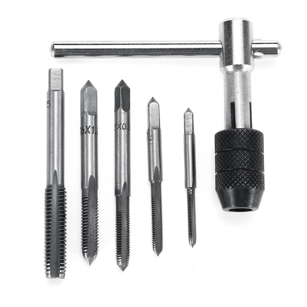 Square Nose End Mill M3-M8 Tap Drill Set With T Handle Ratchet Tap Wrench And Carbide Machinist Tool 6482260705040