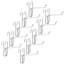 10Pcs Heavy Duty Iron Pegboard Hooks for Organizing Garage and Home Displays, 3 Inch Thick Grid Hook Compatible