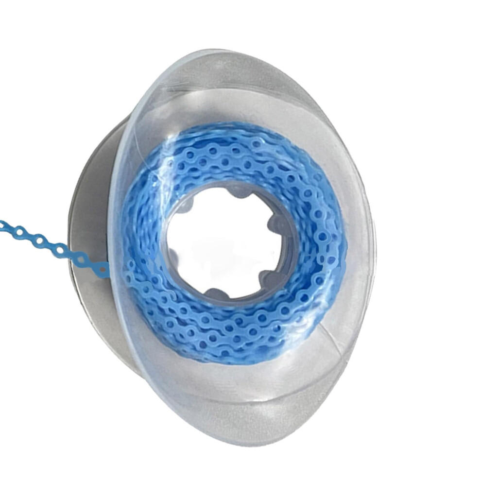 Blue Power Chain For Braces Dental Orthodontic Elastic Chain 15 Ft Roll, 12 Pieces, Short Color Rubber Bands
