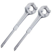 Bung Wrench 55 Gallon Drum Tool, Aluminum Barrel Wrench for 2 Inch and 3/4 Inch Bung Caps, Silver Finish
