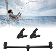Black Carp Fishing Rod Holder Bracket Stand 25cm 2 Heads