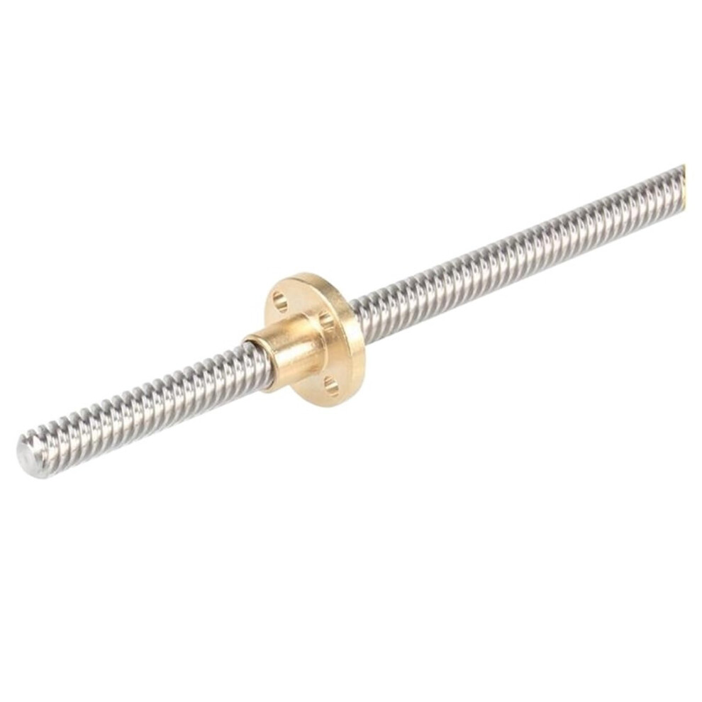 T8 Lead Screw Brass Nut 304 Stainless Steel Trapezoidal Rod 3D Printer Linear Guide 2Mm Lead 350Mm Length 6493810709784