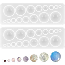 Runde Harz Edelstein Silikonformen Cabochon Formen für DIY Anhänger Halskette Ohrringe Schmuckbasteleien Zubehör DIY Basteln