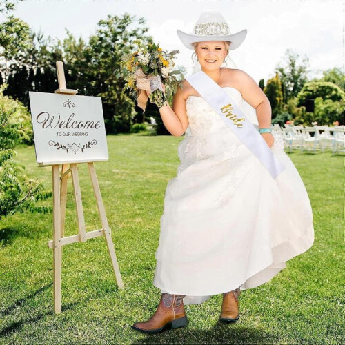 Bridal Cowboy Hat with Veil, Bride to be Gift 1