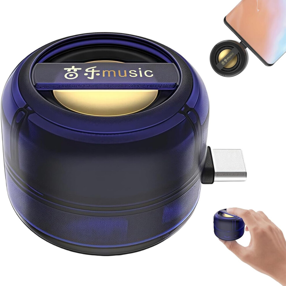 Mini Portable 5X Tooth Speaker Amplifier, Plug & Play Volume Booster For Smartphones, Tablets, Type-C, Blue 6482260706771