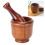 Wooden Grinding Bowl Household Kitchen Manual 11