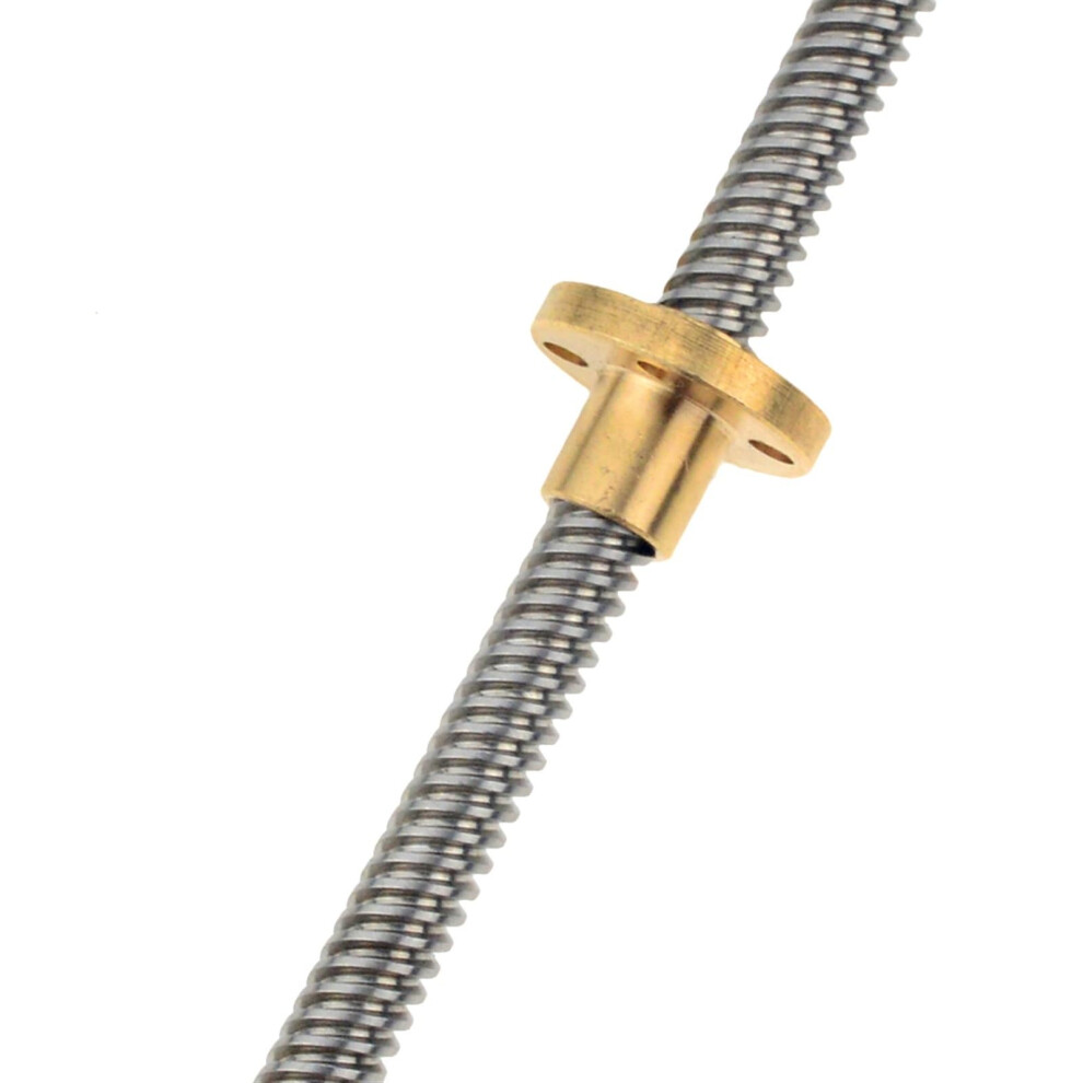 Threaded Backlash T8 Lead Screw 8Mm Diameter 1Mm 2Mm Pitch Brass Nut 550Mm Length Trapezoidal Thread Rod 6276012519203