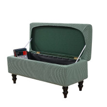 Ottoman Cover Stretch Storage Ottoman Bench Slipcover Jacquard Folding Storage Ottoman with Elastic Bottom, Medium 33 Inch