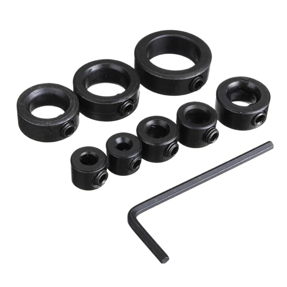 Drill Bit Stop Collar Set 8Pcs Adjustable Depth Limit Rings For Consistent Dowel Shaft Positioning And Drilling Accuracy 6947110216539
