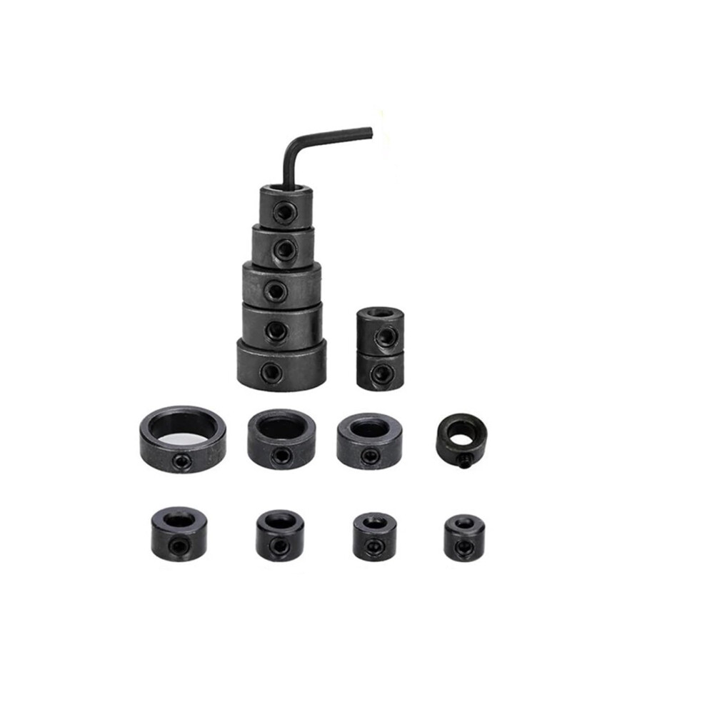 3-16Mm Shaft Woodworking Drill Locator Depth Stop Collars Ring Positioner With Hex Wrench For Wood Drill Bits (5Pcs 6-16Mm) 6493810710544