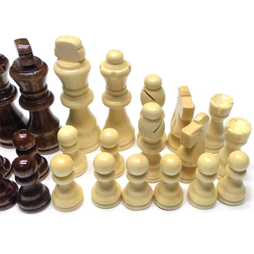 Conjunto de 32 piezas de repuesto para ajedrez – Rey de 75 mm, blanco/marrón 2
