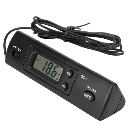 Digital Car Temperature Clock with Dual Probes, 33x12mm Display 1