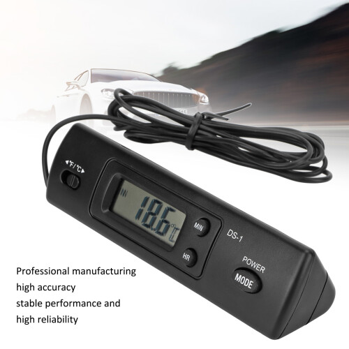 Digital Car Temperature Clock with Dual Probes, 33x12mm Display 2