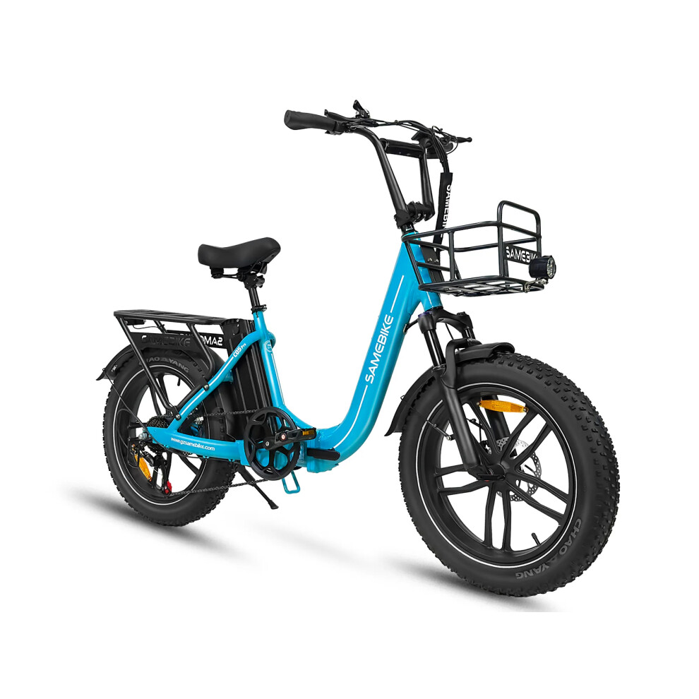 Step-Thru Folding E-Bike 20" Fat Tire 150KG Load w/h Suspension & Rack-image-OPC-PJNZHXX-NEW