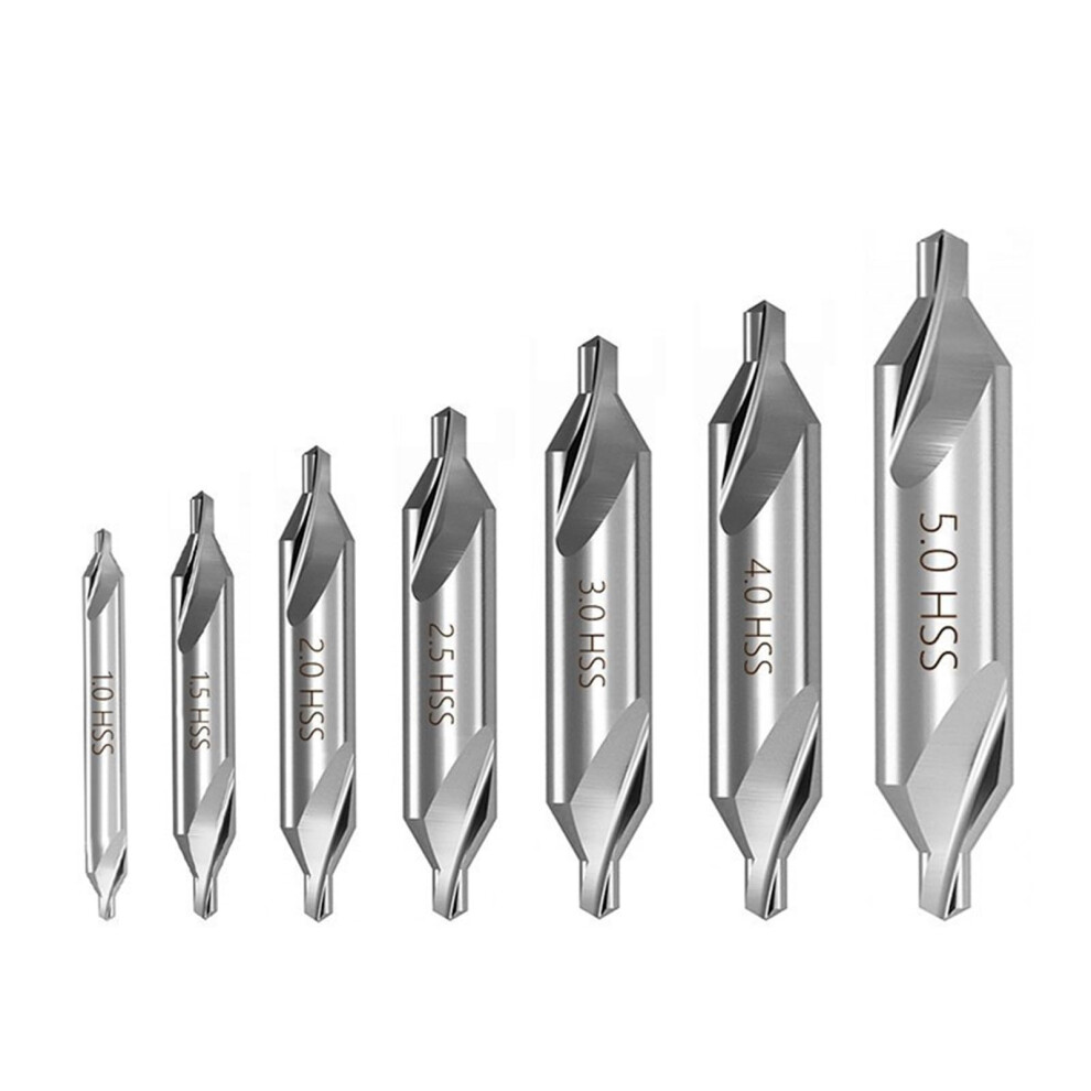 Industrial Drill Bits 1-5Mm Hss Center Drill Bit Set 60 Degree Metalworking Hole Cutter 7Pcs For Precision Drilling 6947110217208