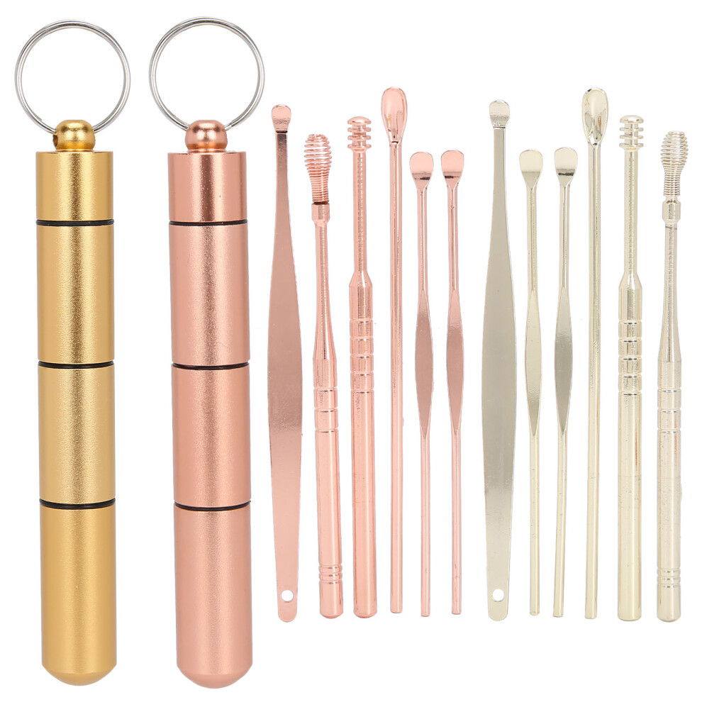 Gold Earwax Remover Kit Stainless Steel Ear Spoon Scoop