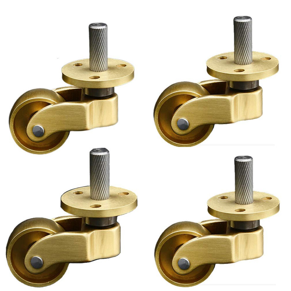 Caster Swivel Wheels 4Pcs Solid Brass 1In Diameter 150Kg Load Capacity With Screws For Pianos Sofas Tables 6482260709475