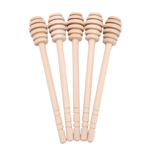 24Pcs Wooden Honey Dripper Stick Server Jam Syrup 1