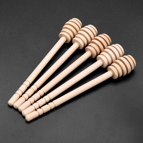 24Pcs Wooden Honey Dripper Stick Server Jam Syrup 2