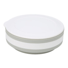 Silicone Zusammenklappbarer Kaffee Becher Wiederverwendbar Tragbarer Faltbecher für Camping Sport Grau 270ml