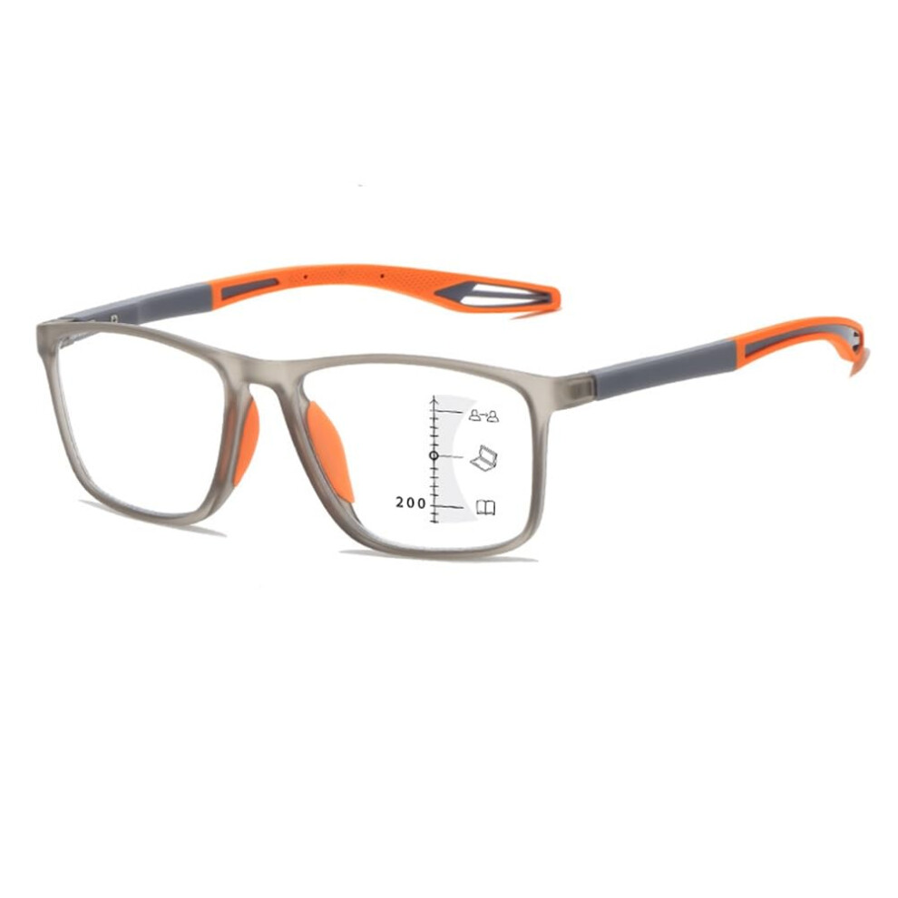 Blue/Light/Orange Progressive Multifocus Reading Glasses, Anti Trifocal Eyewear, Portable +1.00 Glasses For Work And Driving