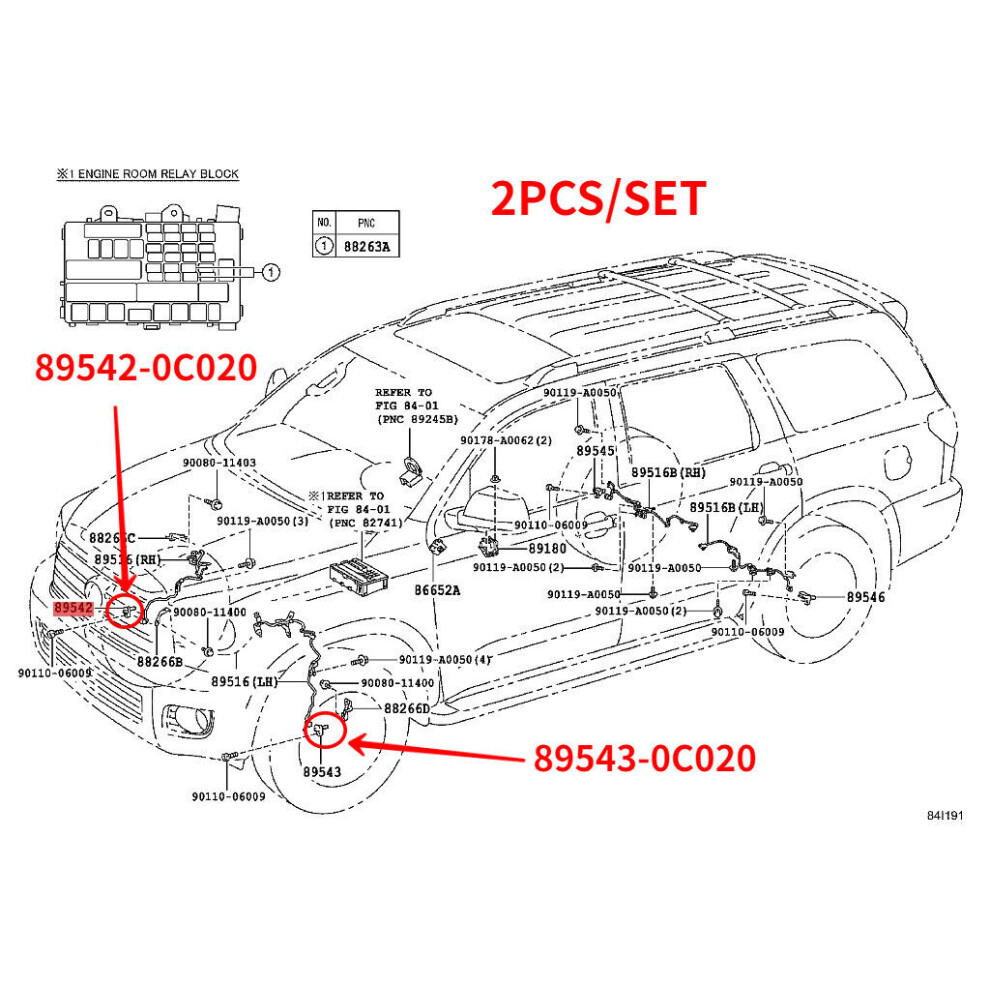 2 Pieces Speed Sensor for Toyota Tundra Front Drive Passenger Side 89542 89543 0C020--image-OPC-PJNZP7B-NEW