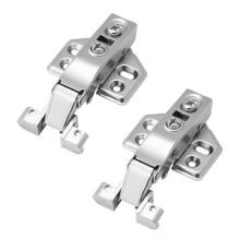 2PCS Stainless Steel Hinge for Aluminum Frame Glass Doors, Hydraulic Wardrobe and Kitchen Cabinet Hinges, Straight Bend Design