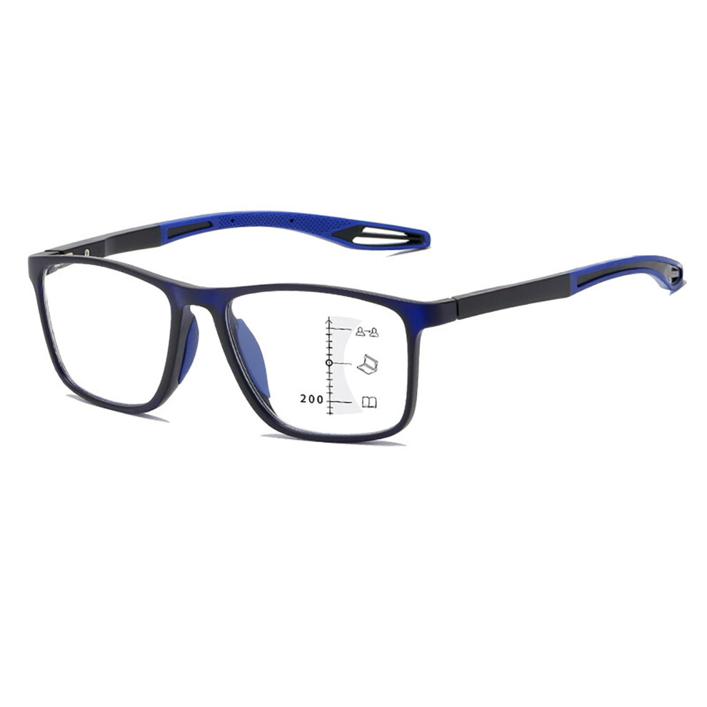 Blue/Light Portable Progressive Multifocal Reading Glasses For Men And Women, Navy Blocking, 4.0X Computer Readers