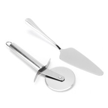 2pcs Kitchen Stainless Steel Pizza Knife Spatula