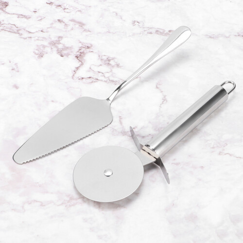 2pcs Kitchen Stainless Steel Pizza Knife Spatula 2