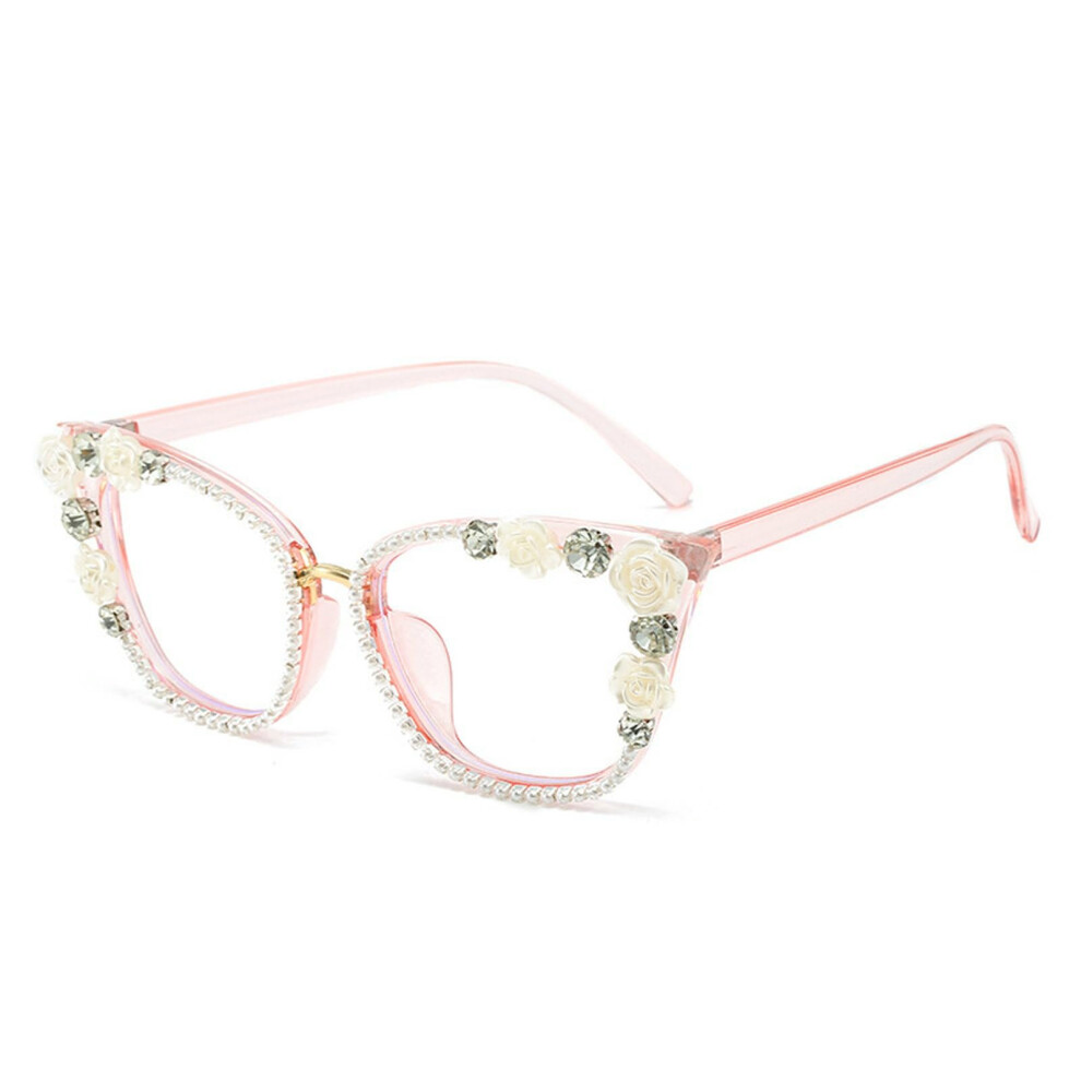 Rhinestones Reading Glasses Retro Diamond Blue Light Blocking Computer Readers with Spring Hinge in Stylish Design