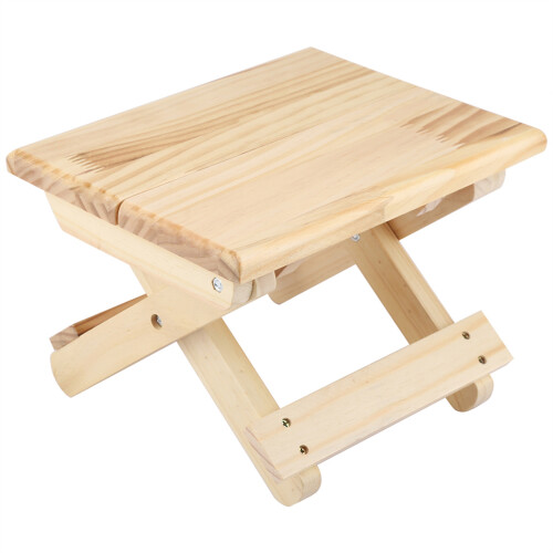 Foldable Solid Wood Small Square Bench Rural