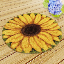 Latch Hook Kits Rug Sunflower Design 52x52cm Crochet Yarn Cushion Pre-Printed Canvas Cover DIY Needlework