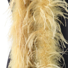 Red Ostrich Feathers Boas for Crafts, 4/6/8/10 Layer Fluffy Natural Plumes on Ribbon, Gold Color, 2 Ply Decorative Shawl Feathers