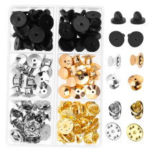 Pin Holder Hitch Pins Keepers 1 Box Multipurpose Clutch Backs for Decorative Badges Alloy Clasp Pin Holders 20mm