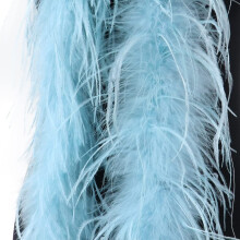 Red Ostrich Feathers Boas for Crafts, Light Blue Decorative Shawl with 2 Ply, 4-10 Layers for Wedding Dress and DIY Projects