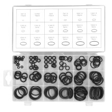 125 piezas de O-rings de goma negros surtidas por tallas