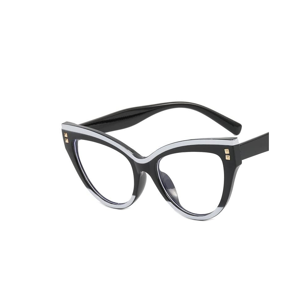 Cat-Eye Computer Readers +300 Blue Light Blocking Reading Glasses Flat Light Mirror Eyeglasses Color C1
