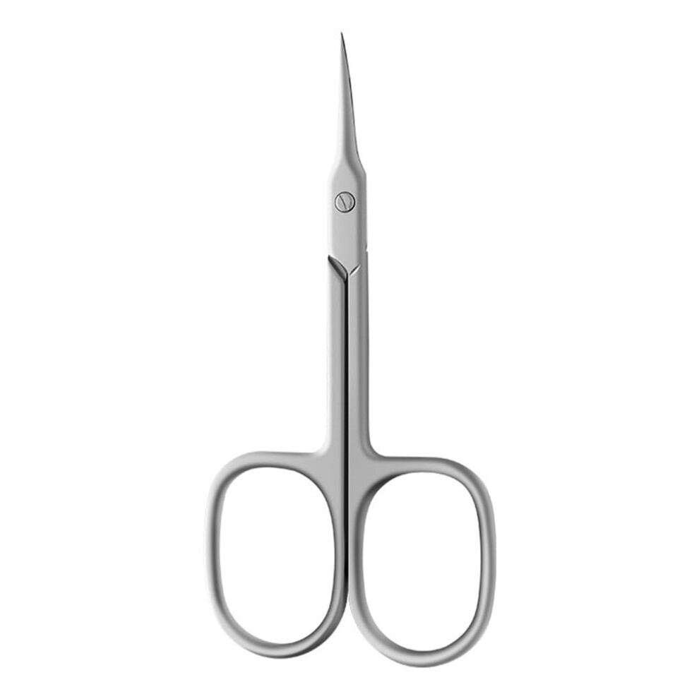 Curved Tip Blade Cuticle Scissors Stainless Steel Nail Clippers Trimmer Eyebrow Grooming Tool Silvery Matte Finish