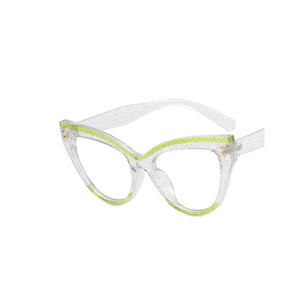 Cat-Eye Computer Readers Blue Light Blocking Glasses +150 Strength Flat Light Mirror Eyeglasses C8 Color