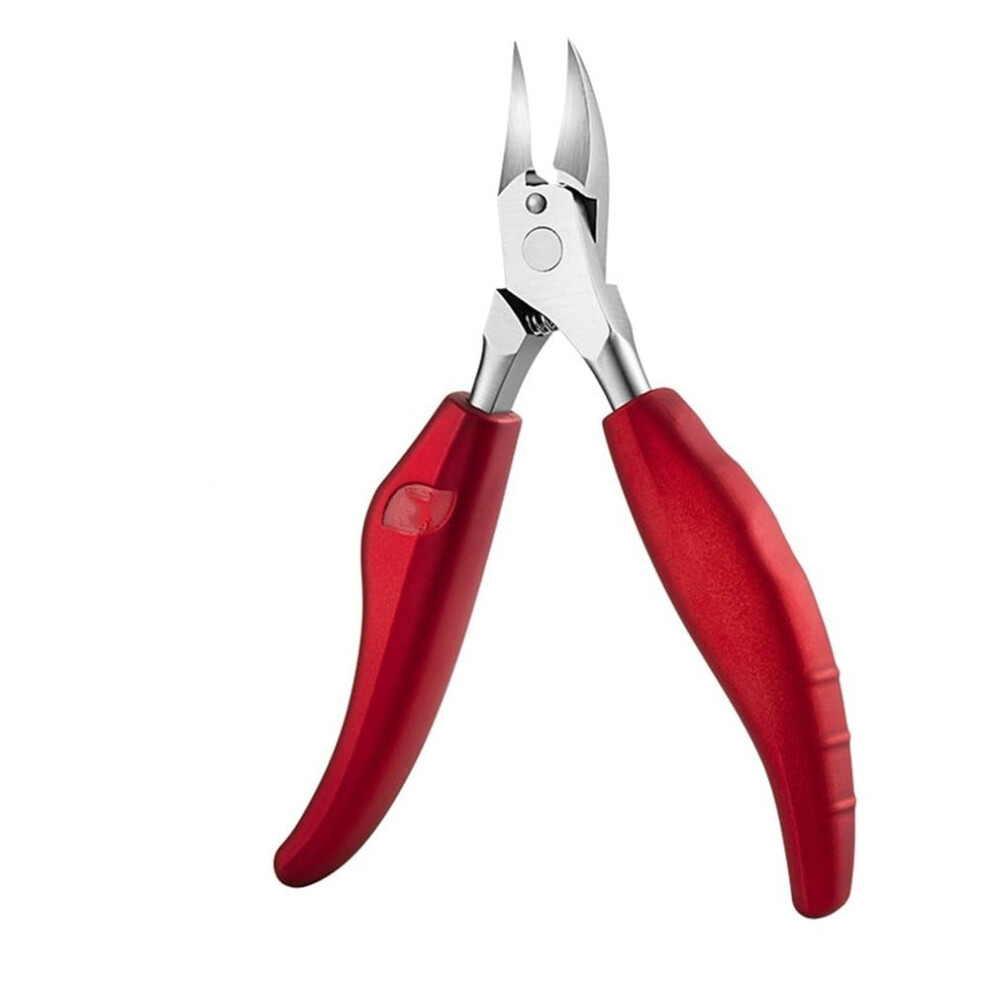 Stainless Steel Cuticle Nippers Scissor Cutter Trimmer for Acrylic Manicure Pedicure Nail Care Tools Deep Red