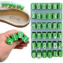 Alphabet Stamps for Clay Pottery and Polymer Clay, Uppercase Lowercase Letters and Numbers, Small Fondant Embosser for DIY Cookies