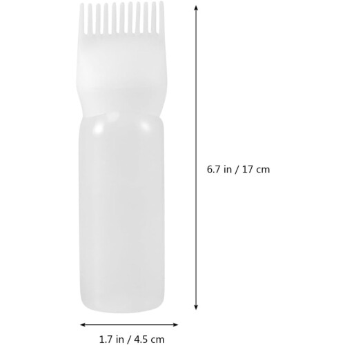 3pcs Hair Dye Applicator Bottle with Root Comb and Graduated Scale for Precise Color Application - Random Colors 1