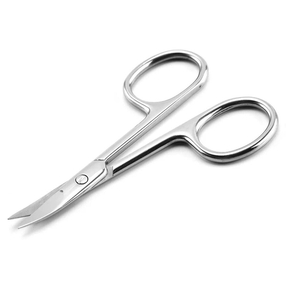 Professional Manicure Scissors Stainless Steel Cuticle Trimming Tool for Nail Eyebrow Eyelash and Nose Hair Grooming