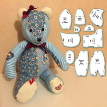 10 PCS Memory Bear Template Ruler Set, 10-Inch Acrylic Sewing Patterns with Instructions for Home Quilting and Craft Projects