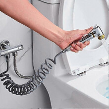 2m Flexible Shower Hose Abs Spring Replacement Shower Hose for Bathroom Shower Head Toilet Hand Bidet Sprayer(gray)