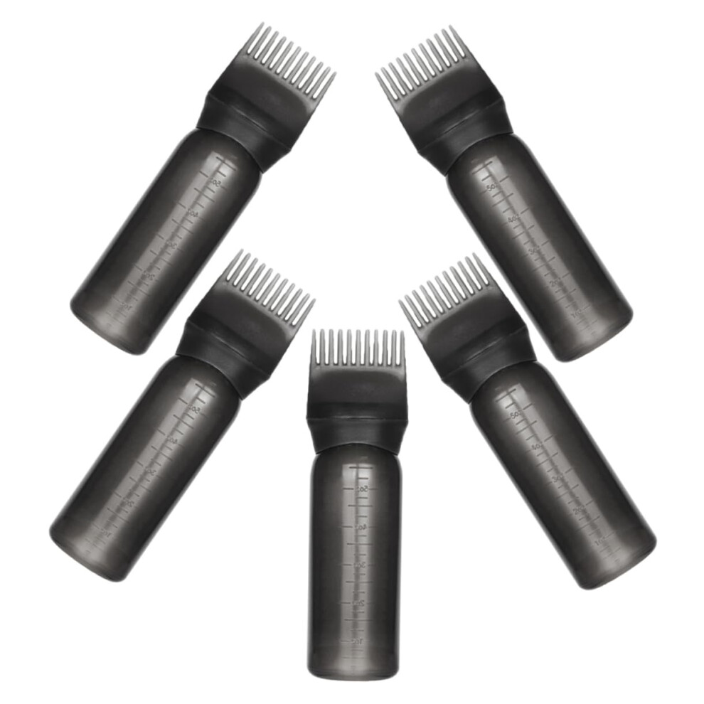 Black Hair Dye Applicator Bottles 160Ml With Comb Tip 5Pcs For Precise Hair Color Application