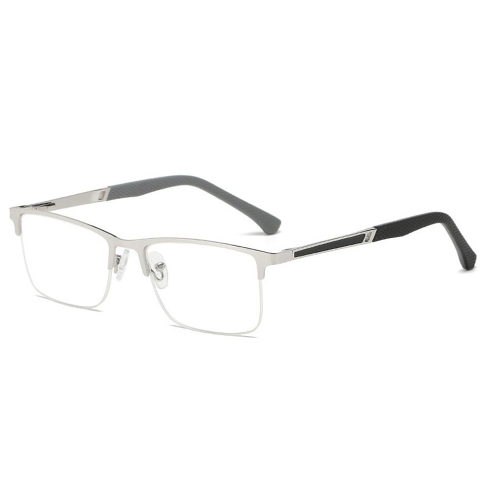 Blue Fashion Half Frame Reading Glasses For Men And Women, Stylish Light Blocking Readers With Presbyopic Lens, Computer Glasses